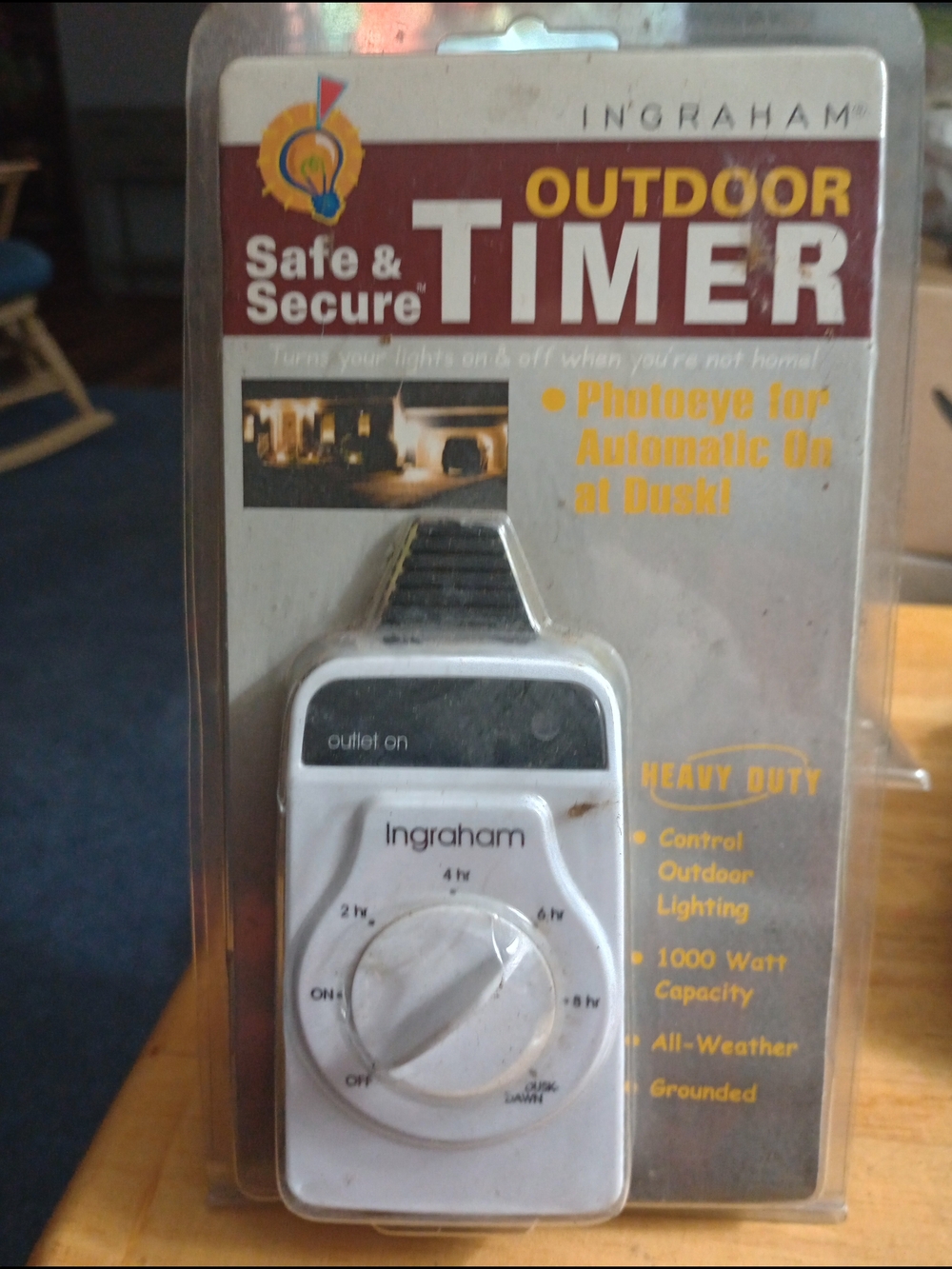Outdoor Timer - White Safe & Secure Photocell Control